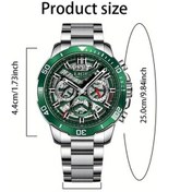 Resim Fastbuy Erkek Spor Kuvars Saati, Lıge, Silvery Green, Zarif Tarih, Su Geçirmez, Çelik Kordon, Altın Altın 
