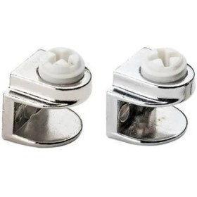 Resim Ayder Metal Cam Raf Tutucu Pimli 5 mm Nikel (5 Adet ) 