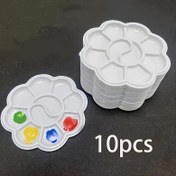 Resim 10 adet Mini Çiçek Şekilli Plastik Boyama Panoları - Su Temizleme, Akrilik ve Fenolik Yağlar için Sanat Tepsileri, Boya Karıştırma ve El Sanatları için Mükemmel, Boya Malzemeleri | Eğlenceli Tasarım | Dayanıklı Plastik, Çiçek Boyama Tepsileri 