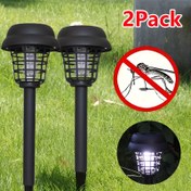 Resim Outdoor güneş enerjili böcek öldürücü, bahçe, avlu, çim ve sokak aydınlatması için uygun, sivrisinek öldüren lambalı 2 adet yerden takılabilir sinek tuzağı 