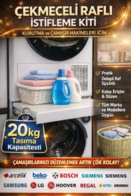 Resim ÖZ BEYAZ EŞYA PROFİLO Kurutma Çamaşır Makinası Çekmeceli İstifleme Kiti 