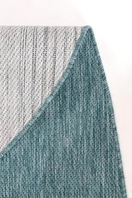 Resim Tema 9036 Turkuaz Sisal Hasır İç Dış Mekan Kilim Dekoratif Bahçe Balkon Salon Halısı 
