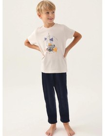 Resim Arnetta 2991 Erkek Home Taş Çocuk Pijama Takımı 001 