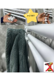 Resim long way Havlu Askı Banyo Askısı Bornoz Askılığı Elbise Askılığı Banyo Toparlayıcı El Ile Kolay Montaj Beyaz 