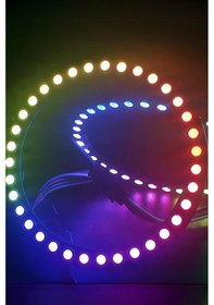 Resim Ws2812b Matrix Ekran Rgb Led Ayrı Ayrı Adresli 35 Led Halka Led Matrix Dijital Esnek Ekran 5 Volt 