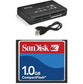 Resim 1 Gb Sandisk Compact Flash Hafıza Kartı - Usb 2.0 Cf Kart Okuyucu 