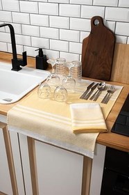 Resim Vionel Home 2'li Mutfak Kurulama Bezi,%100 Pamuk yüksek su emici, Beslenme örtüsü, Çok amaçlı servis peçetesi 45x60cm 