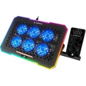 Resim Rampage S48 Freez Rgb 6 Fan Telefon Tutuculu 15.6 Inç Notebook Laptop Soğutucu Stand 