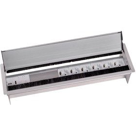 Resim Socketline Capella Serisi Çift Açılım Toplantı Masa Prizi Eloksal 