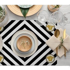 Resim Figüratif Desen Kumaş Amerikan Servis 4'lü Set 35x50cm Keten, Ulusl. Yıkama Ve Solmama Sertifikası Çok Renkli 