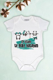 Resim Limon Unisex Bebek Hep Istiim Te Büle Yatayım Baskılı Body Zıbın 