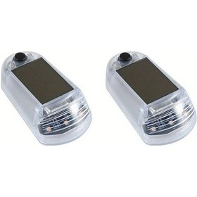 Resim Dream011 2 Adet Beyaz Araç Led Güneş Enerjili Işık Dekoratif Emniyet Aydınlatma 