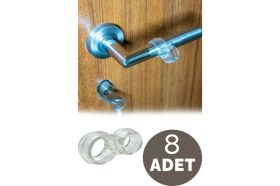Resim TBY Shop 8 Adet Kapı Kolu Stoperi ve Pencere Kolu Stoperi Şeffaf Silikon Kapı Stoperi Kapı Kolu Tamponu 