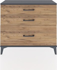 Resim Arges Şifonyer 3 Çekmeceli 88x30x80 Antrasit-çam Antrasit 