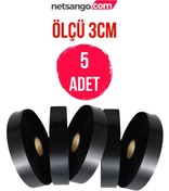 Resim Netsan Etiket 3cm Siyah Saten Kumaş 5x200mt Hafif Yıkamaya Uygundur 