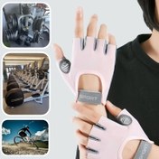 Resim Spor Parmaksız Eldivenler, Fitness Antrenman Kadın Eldiveni, Dayanıklı Nefes Alabilir Outdoor Bisiklet Eldiveni, Çadır Kampçılık El Koruyucu 