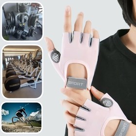 Resim Spor Parmaksız Eldivenler, Fitness Antrenman Kadın Eldiveni, Dayanıklı Nefes Alabilir Outdoor Bisiklet Eldiveni, Çadır Kampçılık El Koruyucu 