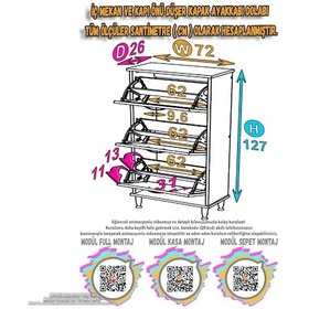 Resim Eliusta Duru 72 Cm Genişlikte Ceviz Renk Ayaklı Ayakkabılık Antre/kapı Önü 72x127x26 Cm Ayakkabılık Ceviz 