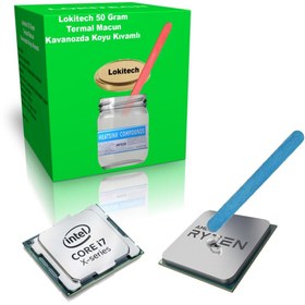 Resim LokiTech Hy51g Termal Macun 50 gram Kavanoz Termal Silikon Işlemci Silikonu Işlemci Macunu 