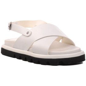 Resim Beyaz Kadın Düz Sandalet 150 Z Beyaz 