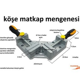 Resim Köşe Gönye Mengenesi Çiftli Mengene Açı Mengenesi Büyük Boy Profe 