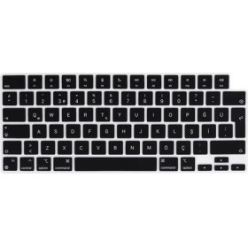 Resim AktarMobile MacBook Pro 14 M1 2021 A2442 - M2 2023 A2779 uyumlu Klavye Koruyucu Türkçe Q Silikon Ped 14.2" 