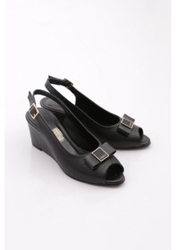 Resim Dgn 25830 Kadin Dolgu Taban Ayakkabi Siyah 