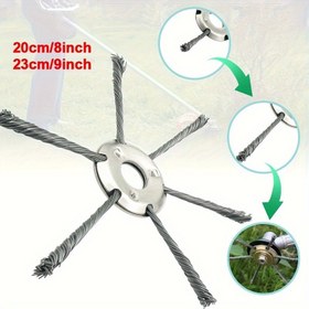 Resim Çelik Tel Çim Tıraş Başlığı 17.78/20.32/22.86 cm, Rebar Yabancı Fırça Aksesuarı, Çeşitli Tıraş Makineleri İçin Uygun, Sığınak Giderme Yardımcısı 
