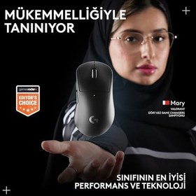 Resim Logitech G PRO X SUPERLIGHT 2 DEX LIGHTSPEED Kablosuz Oyun Mouse'u, HERO 2 32K DPI Sensör, 888 IPS/88G'ye Kadar Hızlanma PC/Mac için Programlanabilir 5 Tuş, USB-C Şarj, 60g ProGrade Hafif Mouse, Beyaz 
