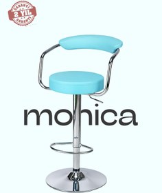 Resim Bürocci Monica Bar Sandalyesi - Turkuaz Deri - 9510q0111 