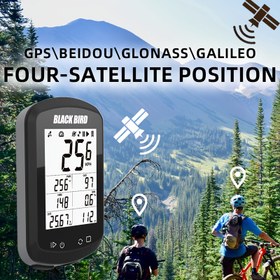 Resim BlackBird Akıllı Bisiklet GPS Bilgisayarı, 2.4 inç Ekran, IPX7, Type-C Şarj, Akıllı Arka Aydınlatma, ANT+ Kablosuz Çift Protokol, BlackBird Bisiklet Uygulaması, GPS, GLONASS, GALILEO, BDS 