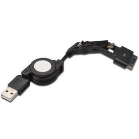 Resim AK-620300-075-S 3 in 1 Makaralı Kablo, Samsung 30pin erkek <-> micro USB B erkek + mini USB B erkek + USB A, 0.75 metre, USB 2.0 uyumlu, AWG30, 2x zırhlı 