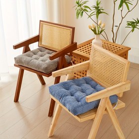 Resim Ev, mutfak, ofis ve restoranlar için kullanılabilen yıkanabilir kare desenli yastıklı sandalye minderi, çok amaçlı kalın süper yumuşak polyester sandalye minderi, 1 adet 