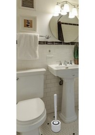 Resim Wc Tuvalet Fırçası Seti Beyaz Renk Beyaz 