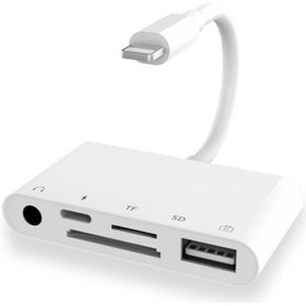 Resim TeknoExpress Iphone 12 Mini Uyumlu Lightning To Usb Kamera Okuyucu Kart Okuyucu 3.5mm Kulaklık Çoklayıcı 