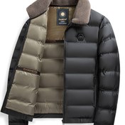 Resim Erkek Kış Montu - Fermuarlı Kapanışlı Termal İzoleli Mont, Dar Kesim Resmi ve Rahat Dış Giyim, Koyu Yeşil/Mavi, Polyester Astarlı Soğuk Hava Montu, Günlük ve Özel Günler İçin, Kış Montları, Mevsimsel Moda, Klasik Tasarım, Dayanıklı Kumaş, Açık Hava Tutkunları, Mevsimsel Giyim, Zarif Dış Giyim, Yüksek Kaliteli Astar, Ofis Uzmanları, Kalın 