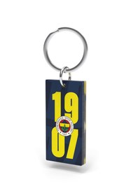 Resim Fenerbahçe Lisanslı Sarı-Lacivert 1907 Yazılı Anahtarlık Kanarya Ahşap Kutulu 