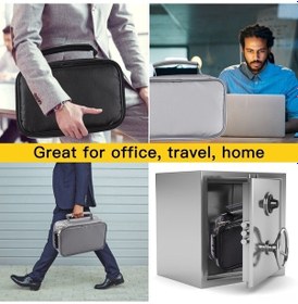 Resim Pazly Yangın Yankılı Alev Geçirmez Çanta - 3 Haneli Kilitli, Su Geçirmez Pasaport Çantası 23.5x15cm 