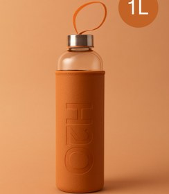 Resim Fhilli H2O Deri Kılıflı Cam Matara 1000 ml 