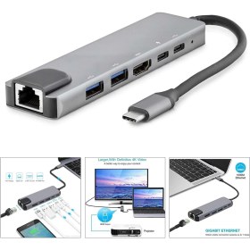 Resim Çevirici Adaptör 6 In 1 Type-c To Usb Hdtv Lan Hadron Hdx-7791 