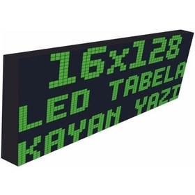 Resim Led Tabela 16x128cm Tek Taraflı Yeşil Kayan Yazı-wifi 