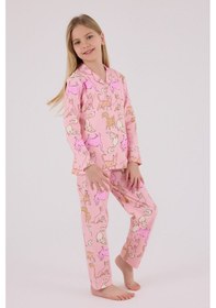 Resim Rolypoly Kız Çocuk Pembe Gömlek Pijama Takımı 5274-48717 Pembe 