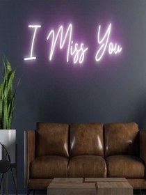 Resim I Miss You Yazılı Neon Tabela Pembe 