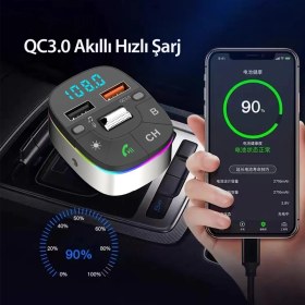 Resim Earldom M74 Bluetooth 5.0 USB3.0 QC3.0 FM Transmitter – Micro‑SD / U‑Disk MP3 Çalar & Eller‑Serbest Çağrı 
