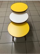 Resim 3.lü Zigon Sehpa SARI- EKRU (KREM) 18mm 1.sınıf Mdf Lam Tabla 