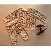 Resim Panda Boutique Erkek Bebek Takım, Çıtçıtlı Kolej Ceket, Patchli Pant. Set %100 Cotton, Oeko-tex Class 1 Ser. 