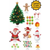 Resim İstisna Yılbaşı Temalı Cam Sticker Seti Yeni Yıl Kapı Süsü Duvar Süsü Çocuk Bebek Odası Çam Ağacı Noel Baba 