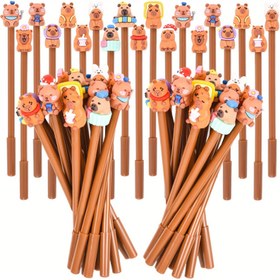 Resim 40'lık Kapibara Jel Kalem Seti, Siyah Mürekkep, Hayvan Temalı Parti Hediyeleri, Okul, Ofis ve Ev için Cadılar Bayramı & Noel Hediyeleri, Okul Malzemeleri,Ofis Kırtasiye Malzemeleri,Eğlenceli Kırtasiye,Yenilikçi Yazı Araçları,Pürüzsüz Yazım,İnce Uç,Çoklu Paket Kalemler,Yazı Araçları,Kırtasiye 