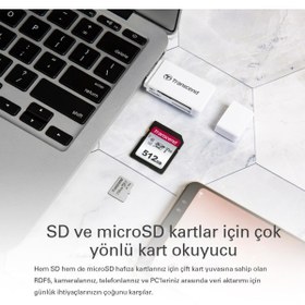 Resim Transcend TS-RDF5W Sd/microsd USB 3.1 Kart Okuyucu Beyaz 