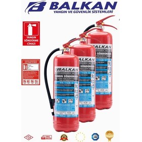 Resim 6 Kg Ruhsata Uygun 4 Yıl Tozlu Yangın Tüpü 3 Adet Talimat-levha 